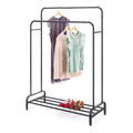 Whitmor Double Rod Garment Rack Black: Steel Frame, 61" Height, 43" Width, 17" Depth, Adult Assembly Required
