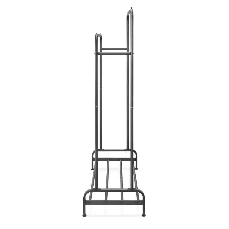 Portant double tringle noir : Structure en acier, hauteur 155 cm, largeur 109 cm, profondeur 43 cm