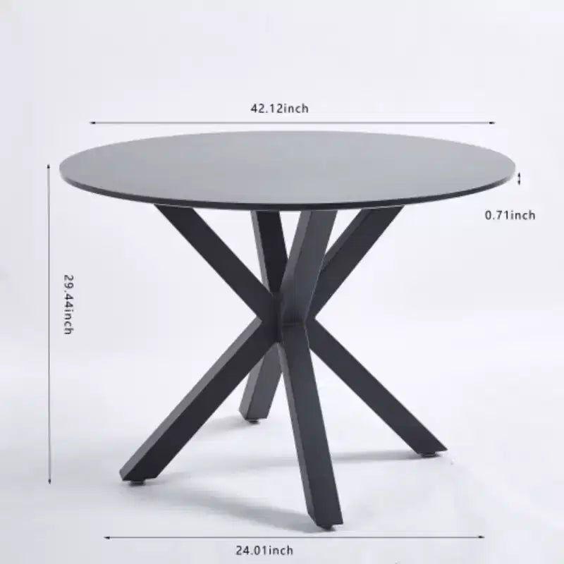 Élégante table sur pied : Design Mid-Century, pieds croisés, MDF - Utilisation salle à manger ou café