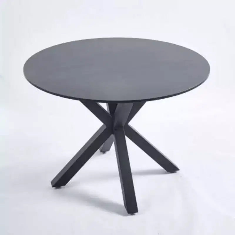 Élégante table sur pied : Design Mid-Century, pieds croisés, MDF - Utilisation salle à manger ou café