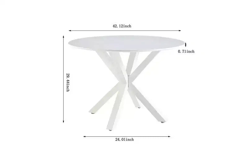 Élégante table sur pied : Design Mid-Century, pieds croisés, MDF - Utilisation salle à manger ou café