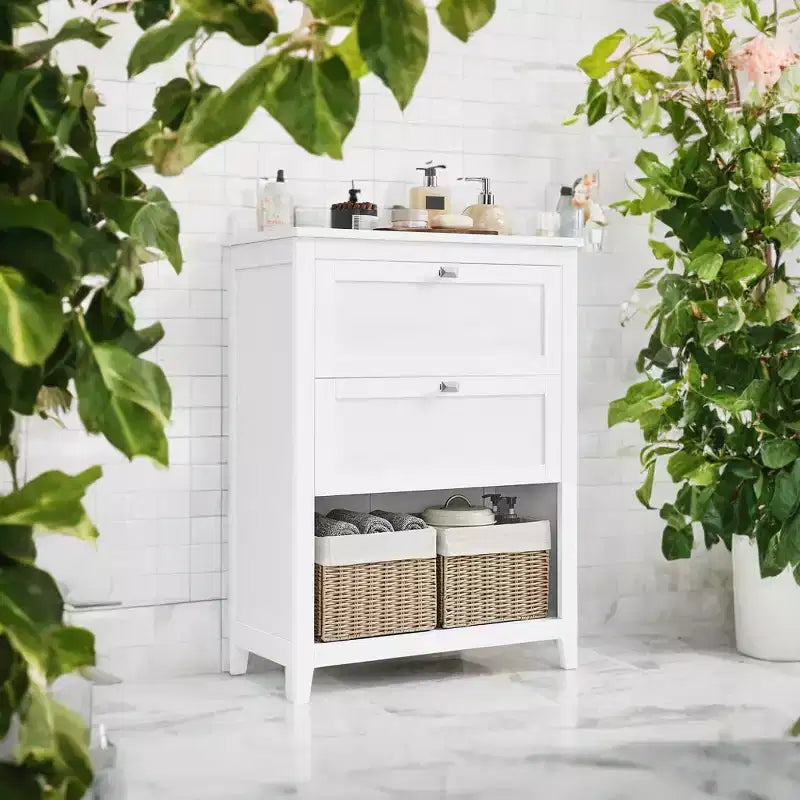 Versatile Storage Cabinet with Adjustable Dividers, Baskets, and Drawers - Stylish Organization Solution