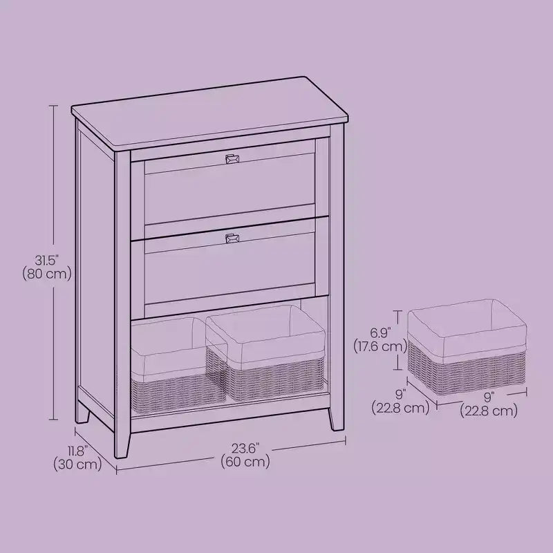 Meuble de rangement polyvalent avec séparateurs, paniers et tiroirs réglables - Solution d'organisation élégante
