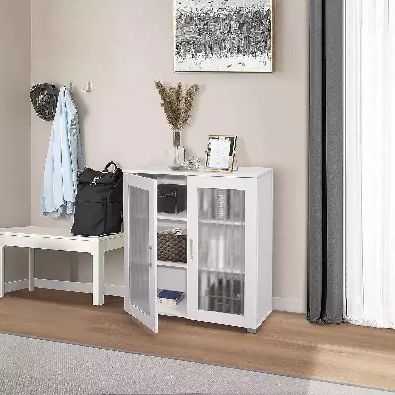 Meuble de rangement d'appoint à 2 portes, buffet bas, placard de rangement au sol pour cuisine, salle à manger, salon, entrée