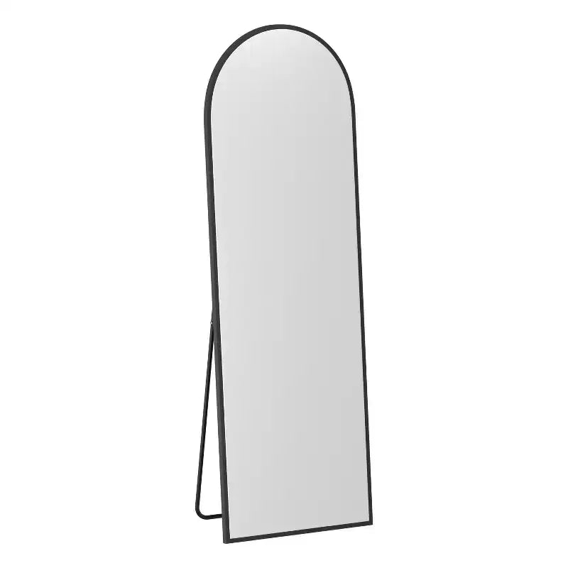 Miroir sur pied avec cadre en bois classique et arc à angle droit