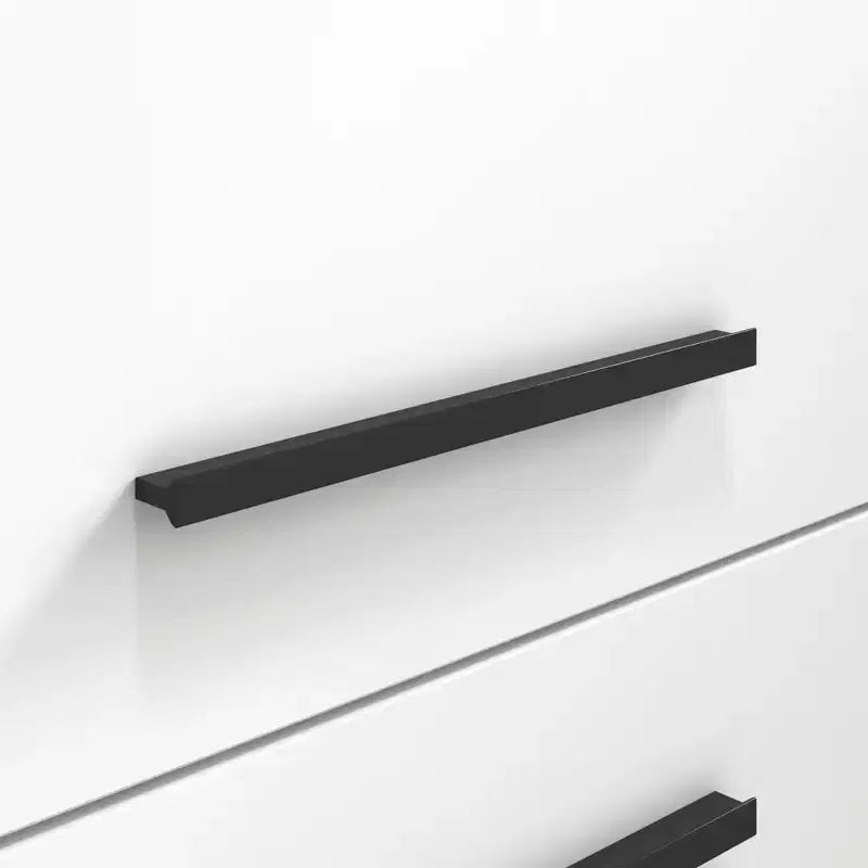 Meuble de rangement de salle de bain blanc moderne avec panier à linge intégré au niveau inférieur