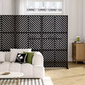 71.37x35.1inch parallel line black galvanized sheet screen balcony terrace garden decoration privacy screen