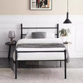 VECELO Twin Metal Platform Bed, Bed Frame with Headboard & Footboard, No Spring Box Needed, Black