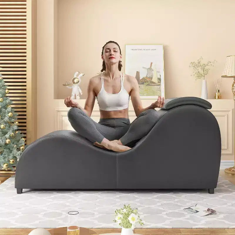 Fauteuil de méditation de 150 cm avec coussin appui-tête réglable