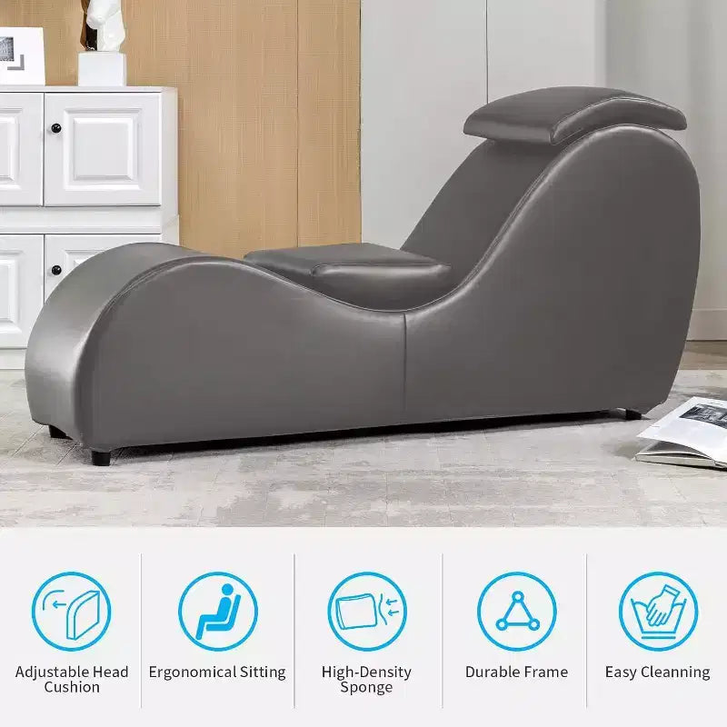 Fauteuil de méditation de 150 cm avec coussin appui-tête réglable