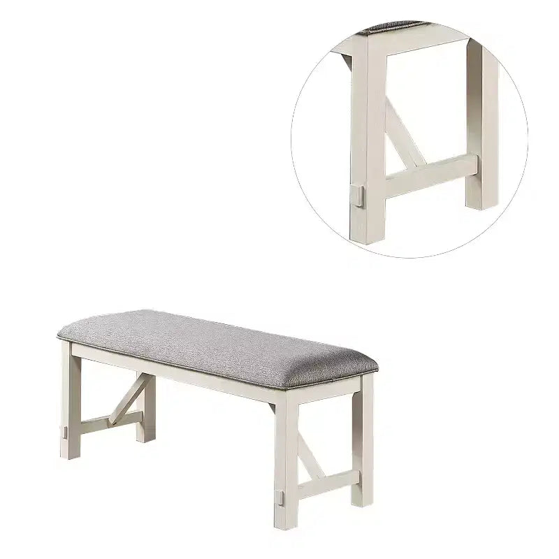Banquette de salle à manger capitonnée en gris et blanc