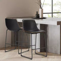 Tabourets de bar industriels sans accoudoirs en similicuir avec pieds et repose-pieds en métal, chaises de salle à manger pour îlot de cuisine ou bureau à domicile