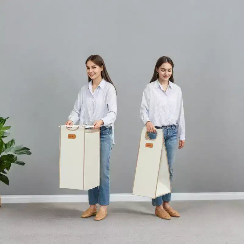 Panier à Linge 100 L à 3 Compartiments avec Roulettes, Étagères et 6 Étiquettes