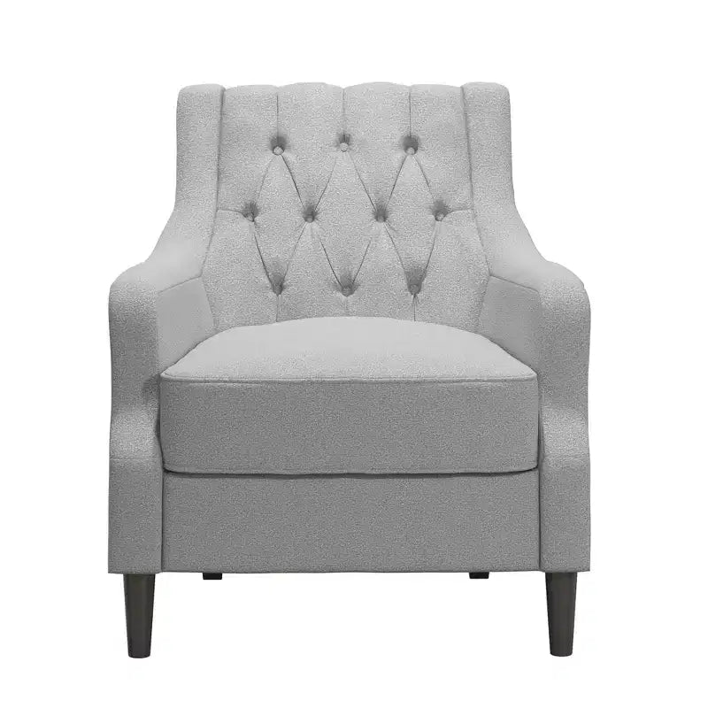 DHP Lannon Upholstered Accent Chair, Light Gray Linen