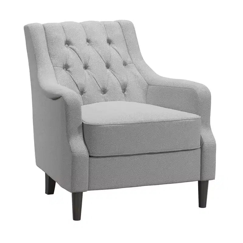 Fauteuil d'appoint rembourré, lin gris clair