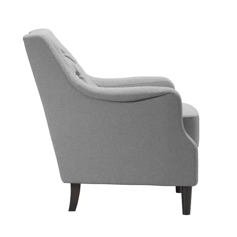Fauteuil d'appoint rembourré, lin gris clair