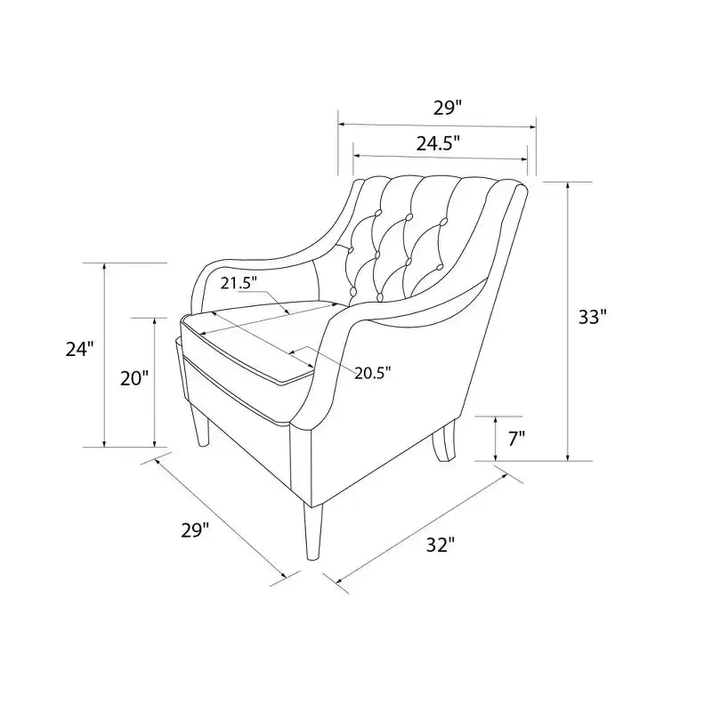 Fauteuil d'appoint rembourré, lin gris clair