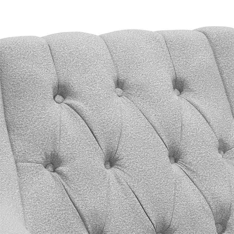 Fauteuil d'appoint rembourré, lin gris clair