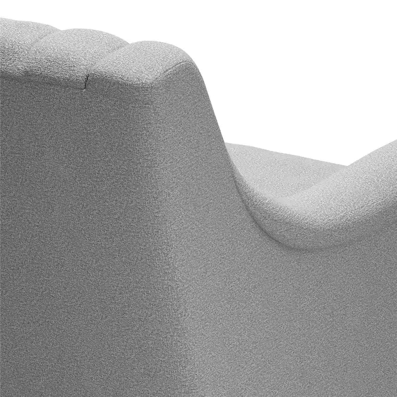 Fauteuil d'appoint rembourré, lin gris clair