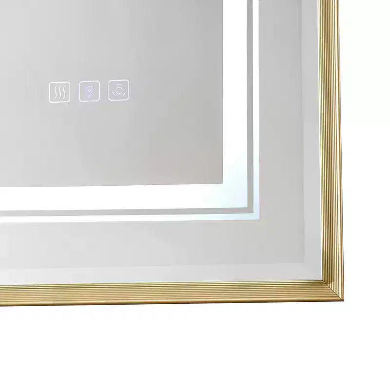 Miroir de salle de bain biseauté LED 40x30 pouces avec éclairage dégradé 3000-6000K