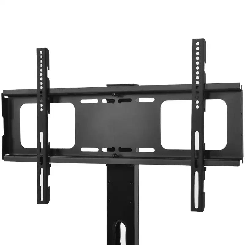 Meuble TV de rangement en bois, verre trempé noir, hauteur réglable, centre de divertissement universel pivotant avec support TV, marron rustique