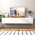 JVNOXK 63-inch Modern Entertainment Center with Drop-Down Cabinet Doors, Media Cabinet with Storage, Suitable for Living Room, White