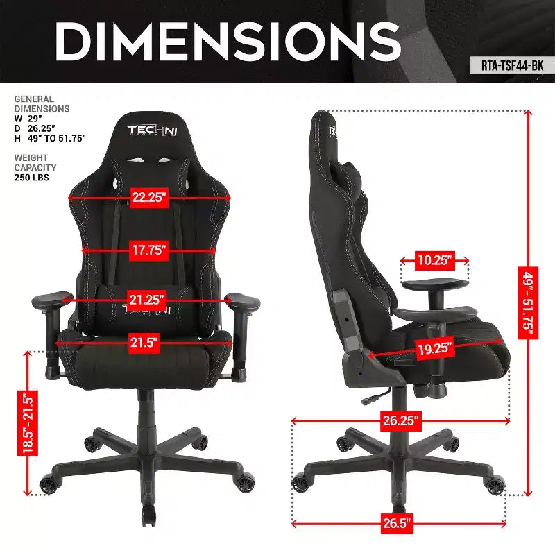 Chaise de Jeu Ergonomique Réglable Fauteuil de Bureau Pivotant à 360° avec Oreillers Tête et Lombaire, Inclinable à 90-150° pour Bureau et Domicile, 113kg Max, Noir