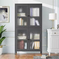 Glass Display Cabinet with Glass Door, 4 Adjustable Shelves, Tall Showcase Cabinet Bookshelf Bookcase for Home Office Pantry