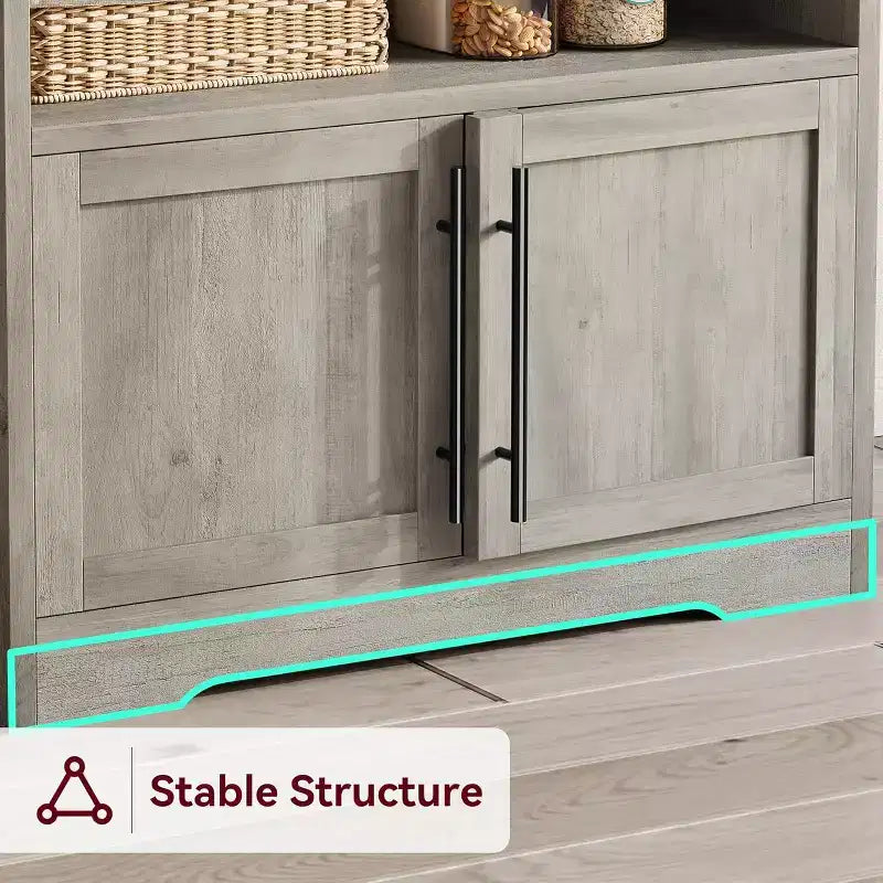 Étagère de boulangerie de ferme, support de micro-ondes avec armoire, armoire de garde-manger de cuisine, armoire de bar à café de cuisine pour épices, vaisselle et casseroles
