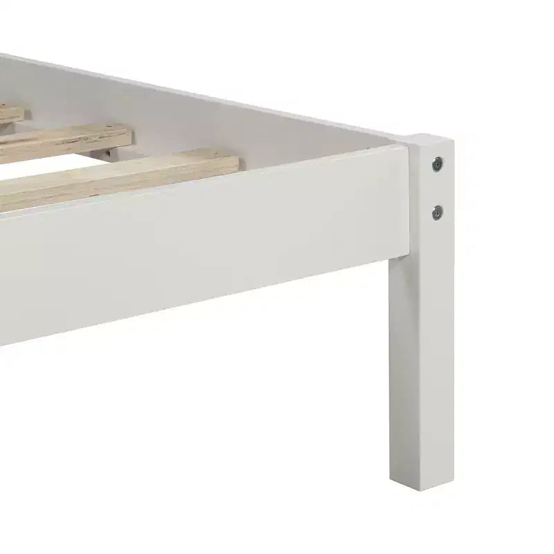 Lit plate-forme double, cadre de lit moderne en pin avec tête de lit, support à lattes en bois, pas besoin de sommier tapissier, pour chambre à coucher