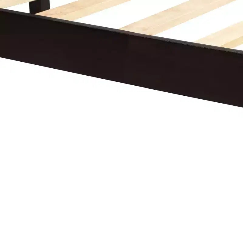 Lit plate-forme double, cadre de lit moderne en pin avec tête de lit, support à lattes en bois, pas besoin de sommier tapissier, pour chambre à coucher