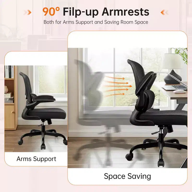 Chaise confortable en maille respirante avec support lombaire, accoudoirs relevables, chaise de jeu pour bureau à domicile