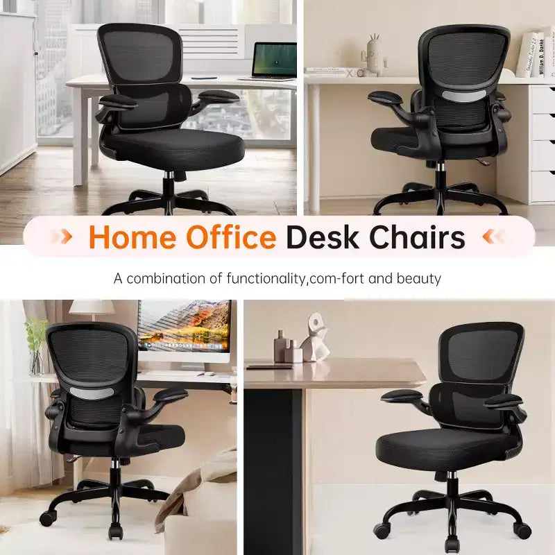Chaise confortable en maille respirante avec support lombaire, accoudoirs relevables, chaise de jeu pour bureau à domicile