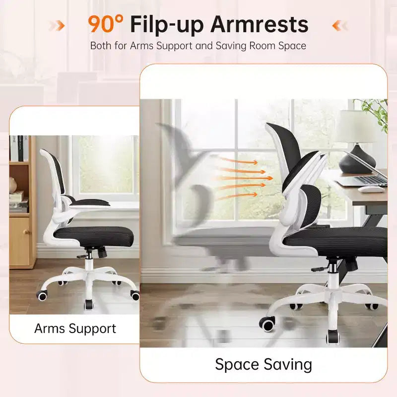 Chaise confortable en maille respirante avec support lombaire, accoudoirs relevables, chaise de jeu pour bureau à domicile