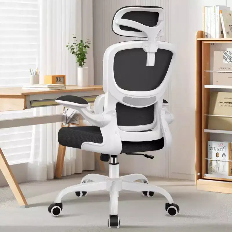 Chaise confortable en maille respirante avec support lombaire, accoudoirs relevables, chaise de jeu pour bureau à domicile