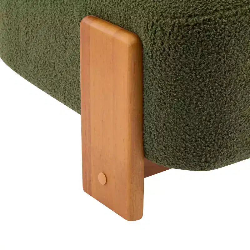 Fauteuil d'appoint moderne en bouclette avec dossier roulé, cadre en bois massif, siège d'appoint rembourré pour salon, chambre ou bureau