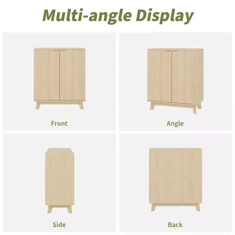 Buffet avec rangement, meuble d'appoint cannelé moderne avec portes et étagères réglables, pour salon, salle à manger, cuisine