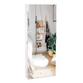 Karl Home The Whole Surface PVC Film Wall Hanging Door With Lock Jewelry Cabinet Fitting Mirror Cabinet White