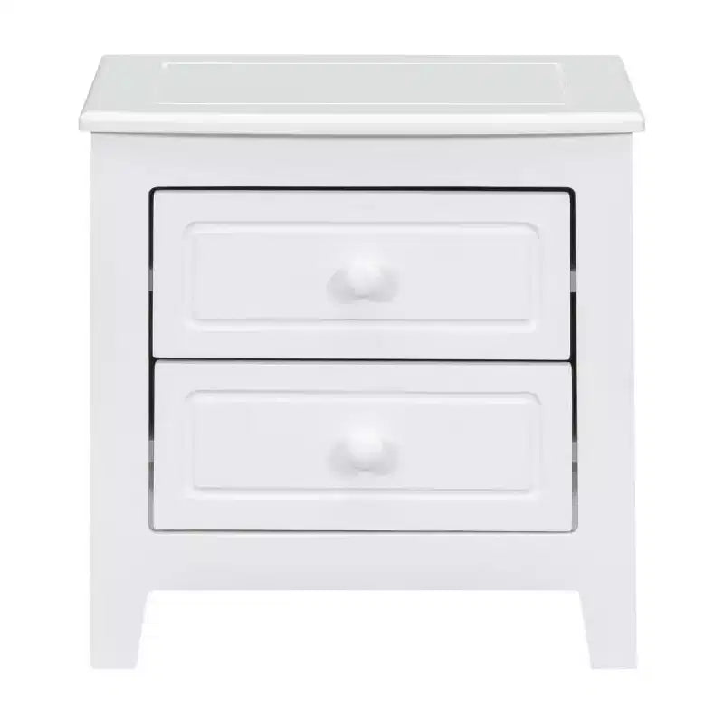 Table de chevet rétro du milieu du siècle avec 2 tiroirs, table de chevet compacte pour chambre à coucher