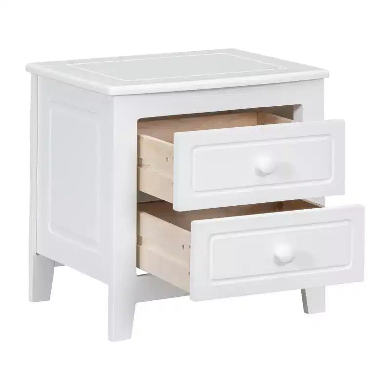 Table de chevet rétro du milieu du siècle avec 2 tiroirs, table de chevet compacte pour chambre à coucher