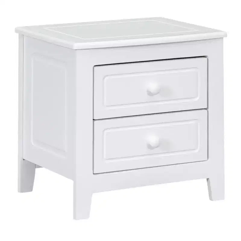 Table de chevet rétro du milieu du siècle avec 2 tiroirs, table de chevet compacte pour chambre à coucher