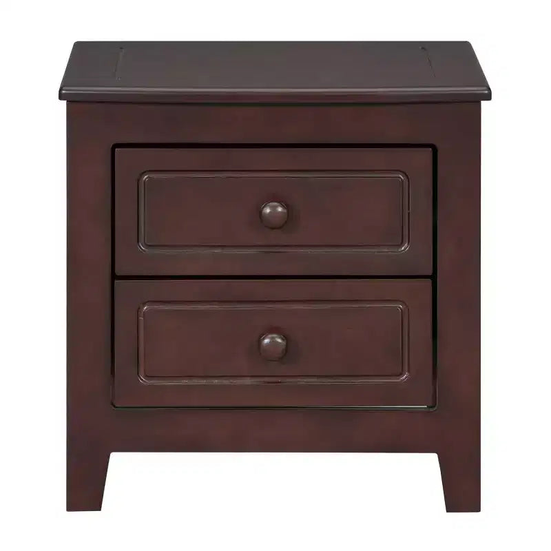 Table de chevet rétro du milieu du siècle avec 2 tiroirs, table de chevet compacte pour chambre à coucher