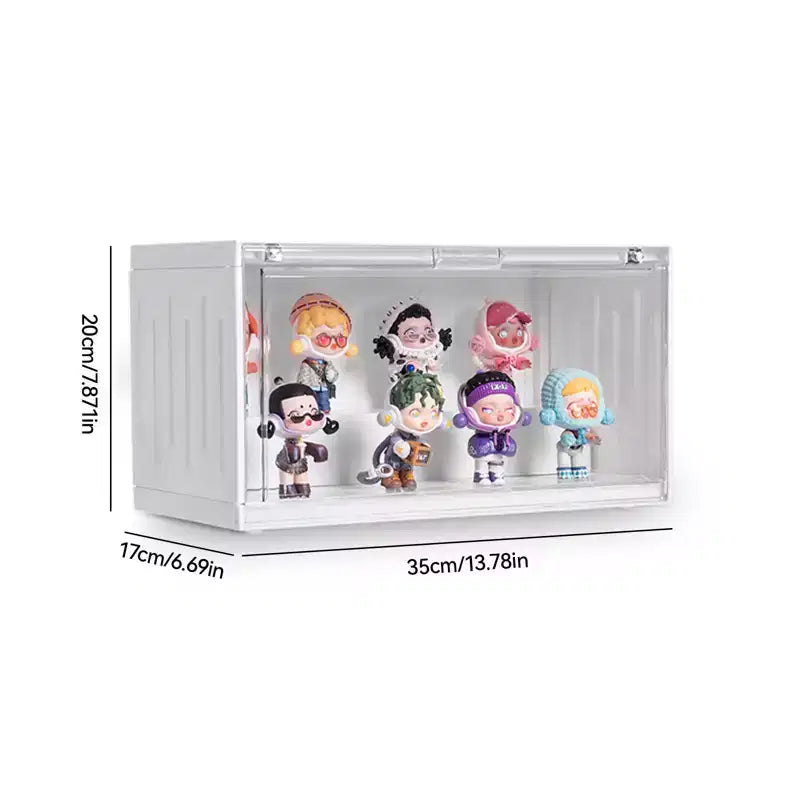 Présentoir transparent en acrylique avec échelle pour boîte mystère, support de rangement magnétique empilable pour figurines et poupées