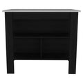 HomeRoots Black and Ivory 41 Kitchen Island With Storage