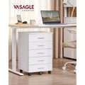 VASAGLE File Cabinet, Mobile Pedestal Filing Cabinet with Wheels, Printer Stand with 5 Drawers, Tool-Free Sliding Rails