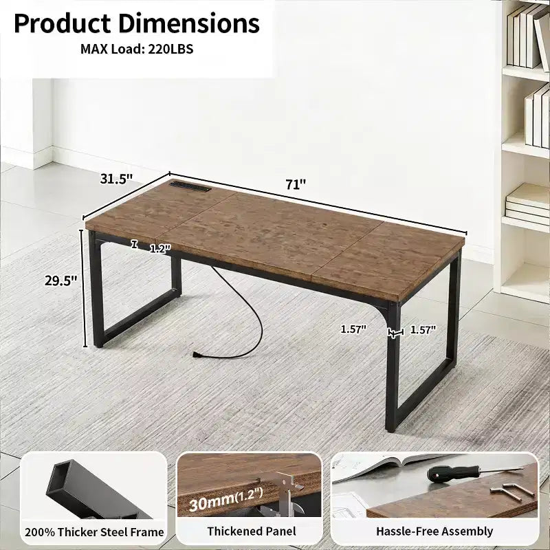 Bureau d'ordinateur d'angle, cadre métallique, rechargeable, plateau épaissi, adapté à un usage professionnel dans les salons