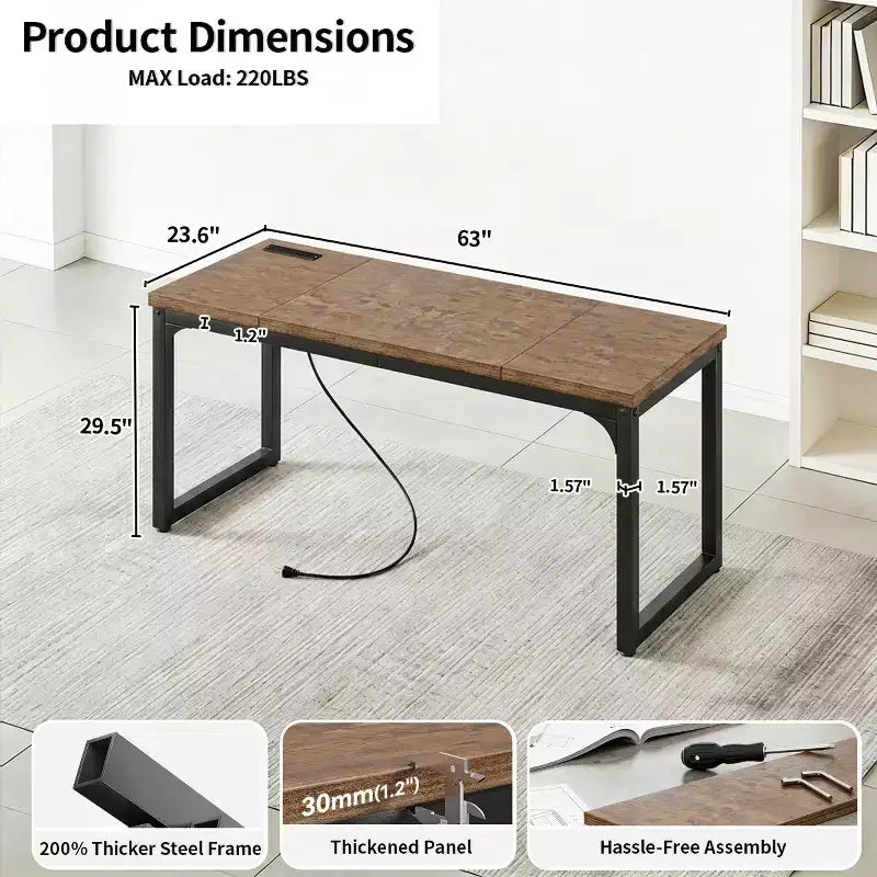 Bureau d'ordinateur d'angle, cadre métallique, rechargeable, plateau épaissi, adapté à un usage professionnel dans les salons