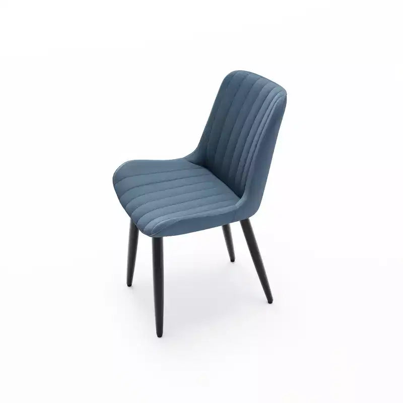 Lot de 2 chaises de salle à manger modernes en cuir PU avec coussins épais et pieds en métal – Chaises d'appoint sans accoudoirs pour cuisine et salle à manger