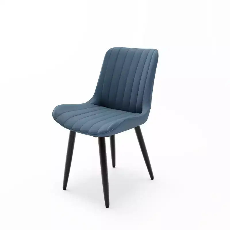 Lot de 2 chaises de salle à manger modernes en cuir PU avec coussins épais et pieds en métal – Chaises d'appoint sans accoudoirs pour cuisine et salle à manger
