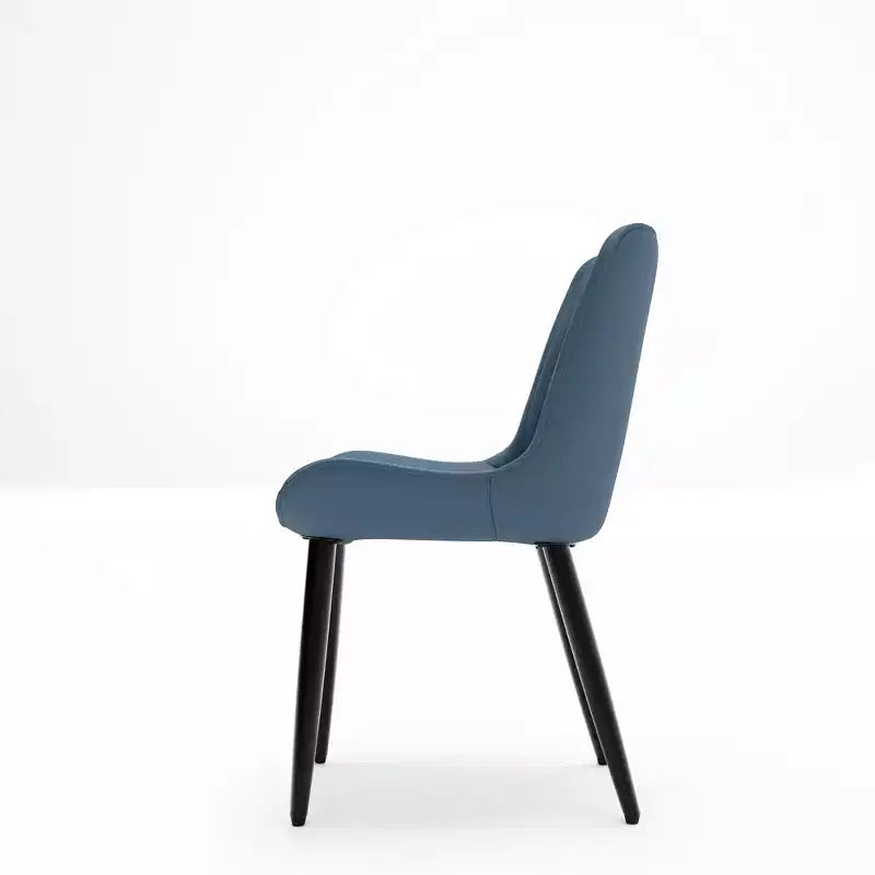 Lot de 2 chaises de salle à manger modernes en cuir PU avec coussins épais et pieds en métal – Chaises d'appoint sans accoudoirs pour cuisine et salle à manger